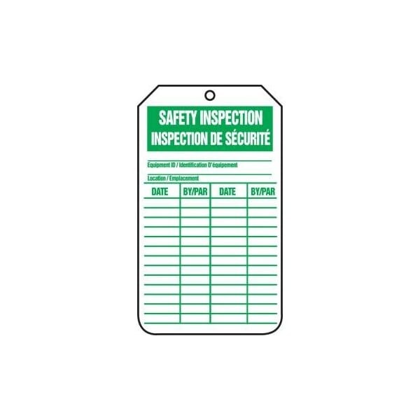 Accuform French Bilingual Safety Tags, SAFETY INSPECTION, 5.75in x 3.25in, PF-Cardstock, 25PK TCF465CTP - main